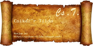 Csikár Tilda névjegykártya